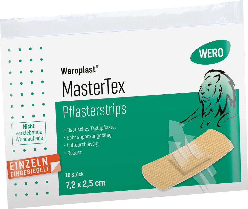 Weroplast MasterTex Pflasterstrips 7,2x2,5cm, 10 Stk/Pkg