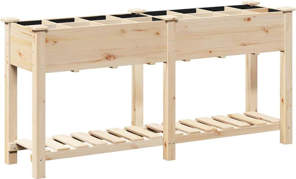 vidaXL Garten-Pflanzgefäß mit Regal Beige 161,5 x 45 x 76,5 cm
