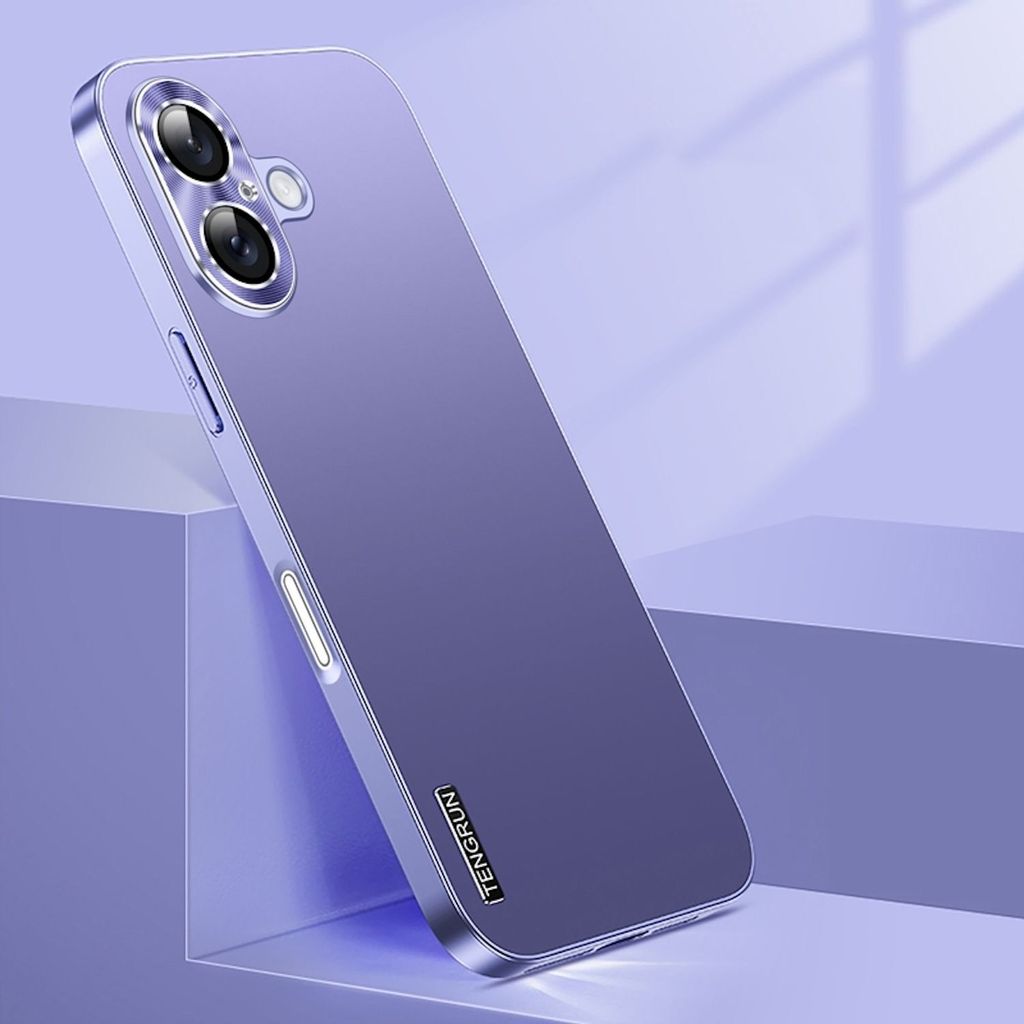 Für Apple iPhone 16 Plus Feinmattes Metall Design Optik Handy Hülle Case Tasche Lila