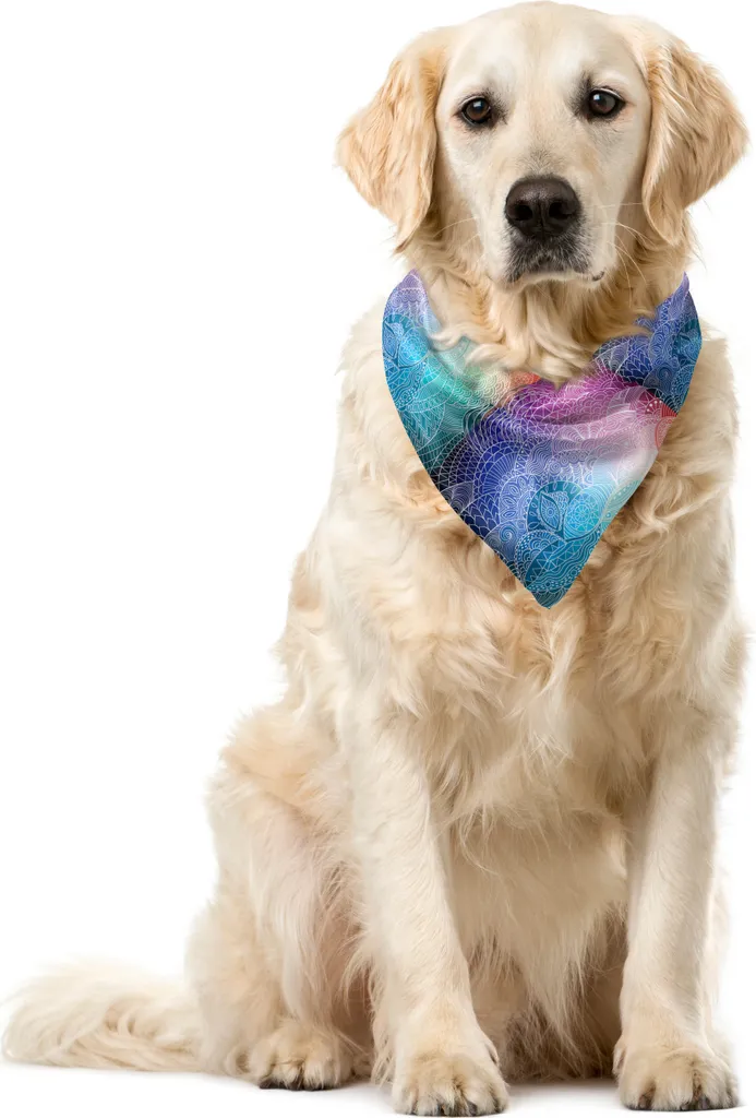 ABAKUHAUS Bandana Pet Boho - Foulard Colorato per Cani e Gatti 55cm