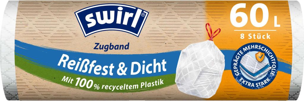 Swirl sac poubelle 219077 cordon 60l 8pcs Image du produit 