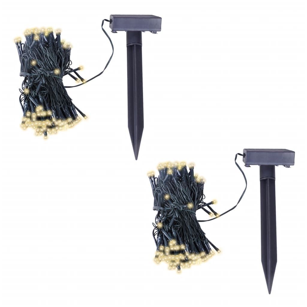 vidaXL Luci solari da fata 2 pz. LED bianco caldo Immagine del prodotto 