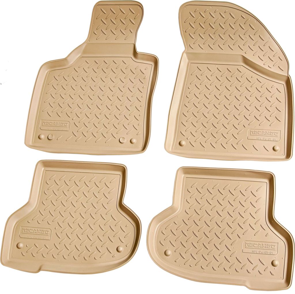 Gummi Fussmatten für AUDI A3 8P Sportback Cabrio | 2003-2013 | beige mit Rand