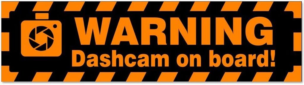 Kiwistar - Autoaufkleber - Orange - Schwarz - 45 x 12 cm - Dashcam on Board Warning gestreift - Hinweis Aufkleber Sticker für Auto, Kfz, Fahrrad, ...