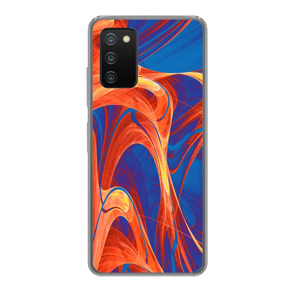 MuchoWow Handyhülle Schutzhülle Hülle für Samsung Galaxy A03s Kunst - Wellen - Farbe - Psychedelisch Silikon Softcase Handy Hülle - Schutz