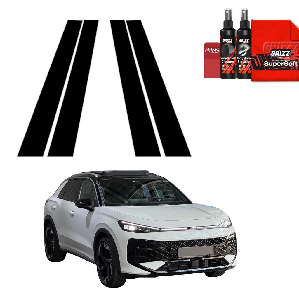 4in1 Schwarze Schutzfolie Grizz Protector für B-Säule - Volkswagen T-Roc (2025-2026)