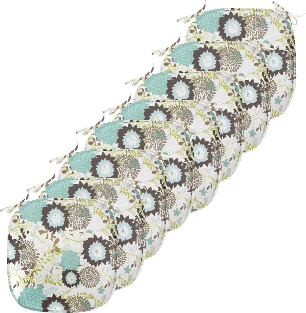 Coussins de Chaise Imperméables à Motifs Floraux, Lot de 8 Pièces 40cm