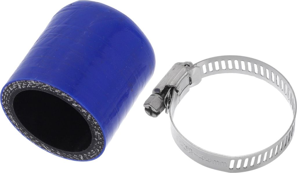 1 Satz 40mm Länge 32mm/1,26" ID Blau Schwarz Auto Silikon Gummischlauch Endkappe mit Schellen Silikon Verstärkte Blindkappe für Bypass-Rohr Univ...