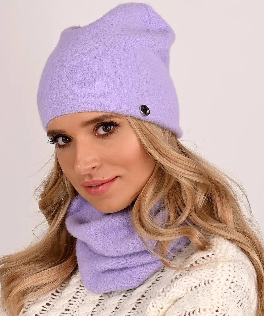 Set Invernale Viola Berretto e Sciarpa Alpaca Donna Mod. AL1 - 8