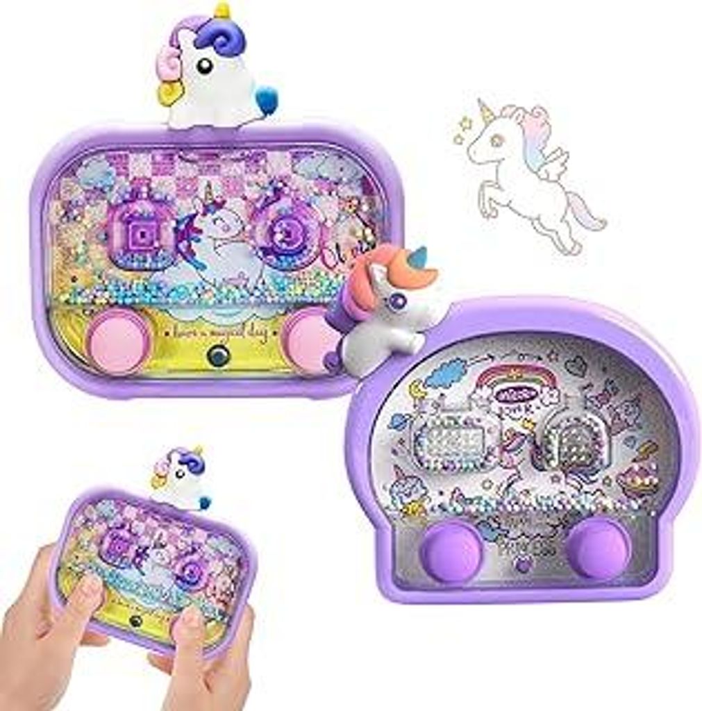 Wasser Flipper 2 Stück Handheld Mini Wasserflipper Spiel Einhorn Wasserflipper Geduldsspiel Geschenke für Jungs und Mädchen