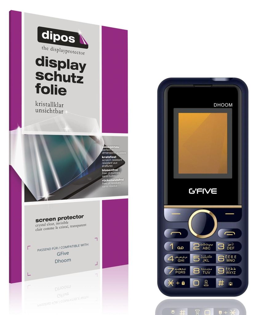 4x Schutzfolie für GFive Dhoom klar Displayschutzfolie Folie Display Schutz dipos