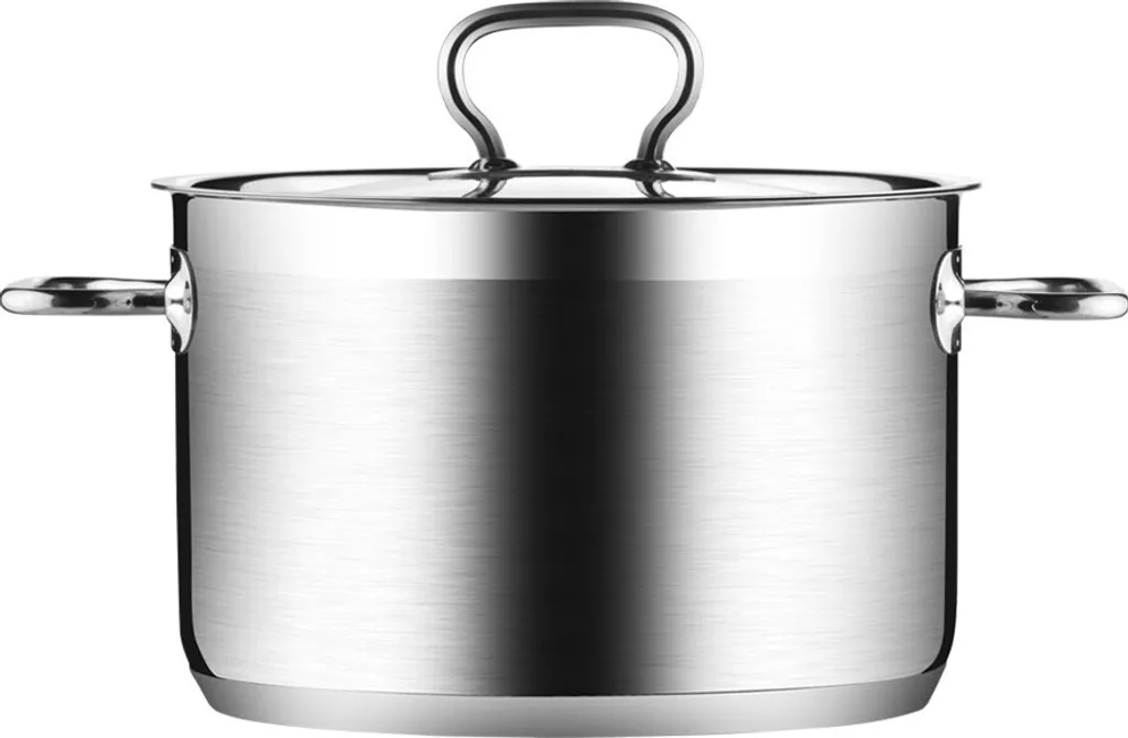 Pentola In Acciaio Inox 304 Con Coperchio In Vetro – Extra Large Per 3-4 Persone – Adatta A Induzione – Fondo Spesso 5 Mm - 3
