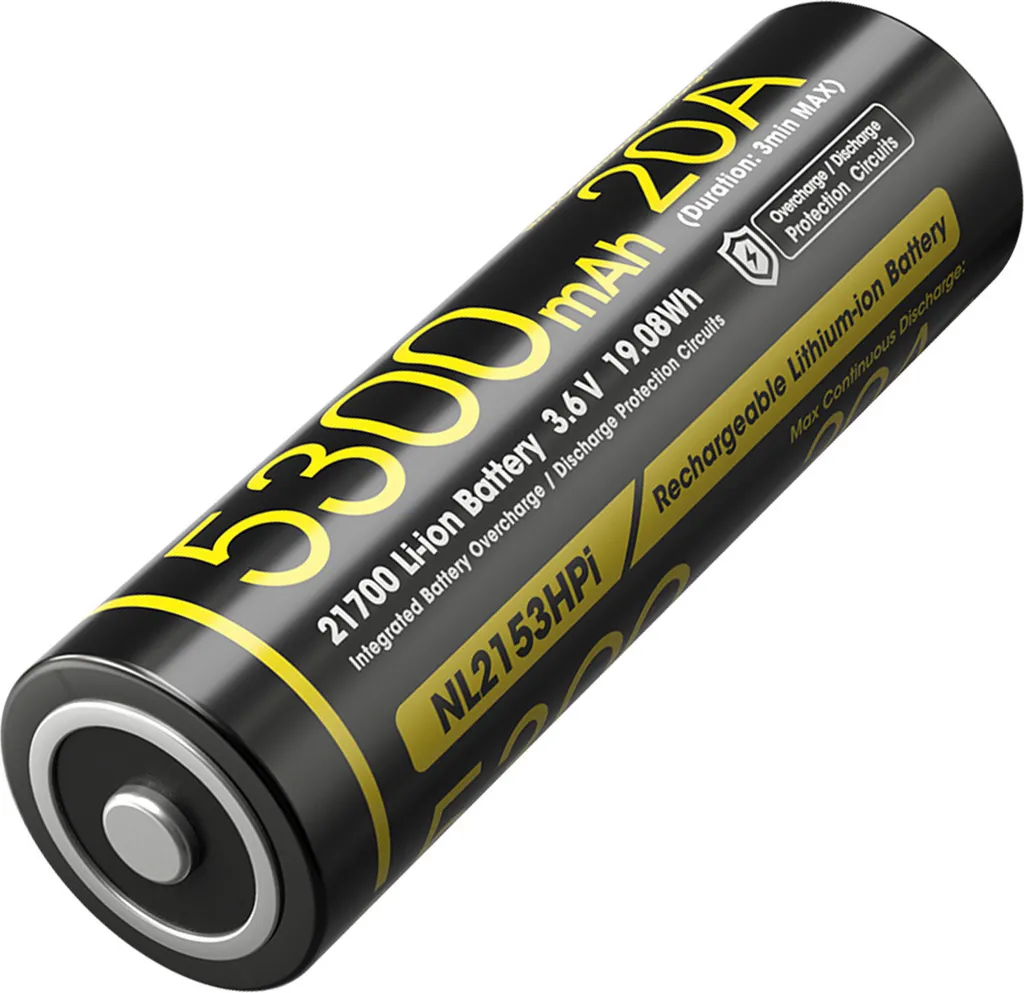 Batterie 21700 pour lampe de poche Nitecore NL2153HPi longue autonomie