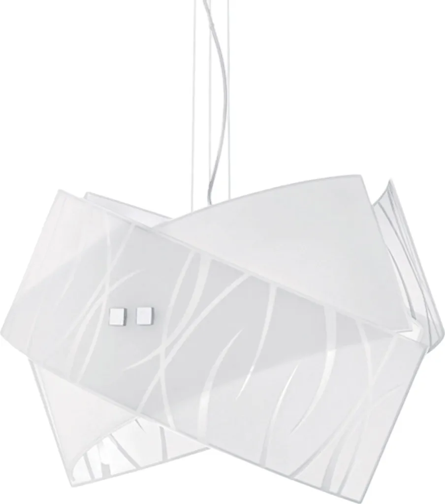 Plafonnier LED design moderne Agnese 2XE27 - Suspension double blanche
