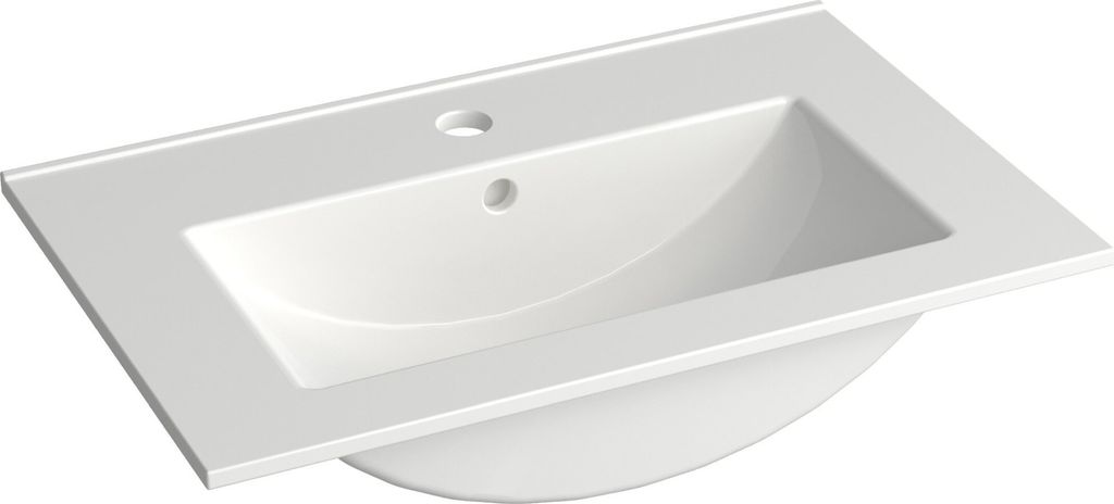 Bad - Waschbecken Bokaro 07, Farbe: Weiß – 13 x 61 x 39 cm (H x B x T)