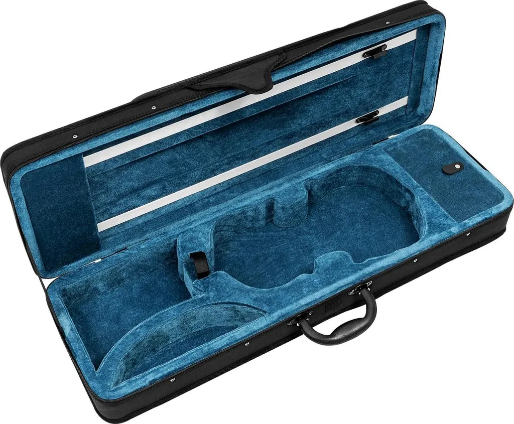 Étui pour violon 4/4 en tissu Oxford bleu et noir avec bretelles