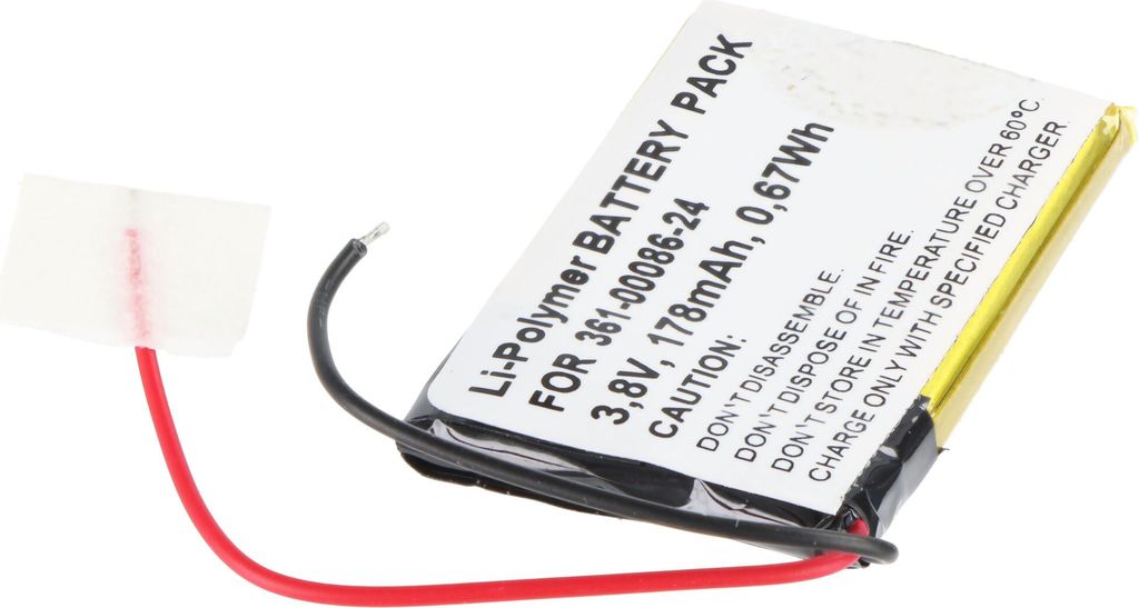 Akku passend für Garmin Instinct Solar GPS, Li-Polymer, 3,8V, 178mAh, 0,67Wh, ohne Werkzeug