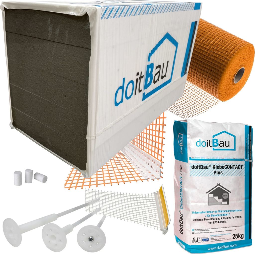 200m² WDVS EPS 031 Basispaket 280mm bündig Fassadendämmung Wärmedämmung Komplettpaket