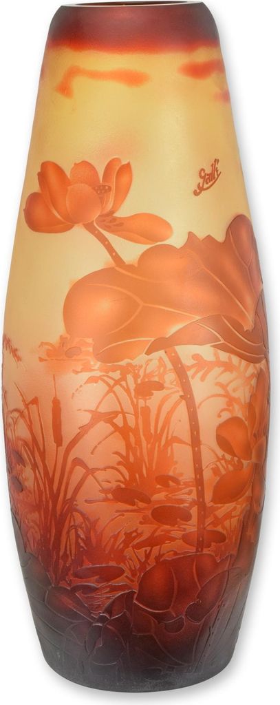 Vase Glas Galle-Style „Libelle“ Replikat Retro Design Produktbild 