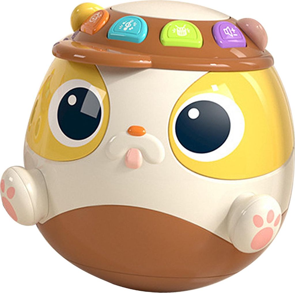 Musikalisches wackelndes Spielzeug, frühpädagogisch, multifunktional, elektrisch, Cartoon, gelb