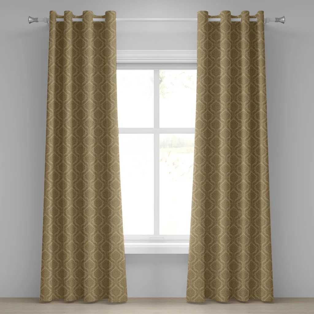 Rideau occultant décoratif pour salon style oriental kaki 280x175 cm