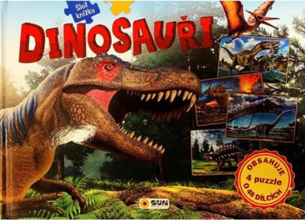 Puzzle Dinosaure sans Perte : Livre de 4 Jeux de 48 Pièces Intégrés
