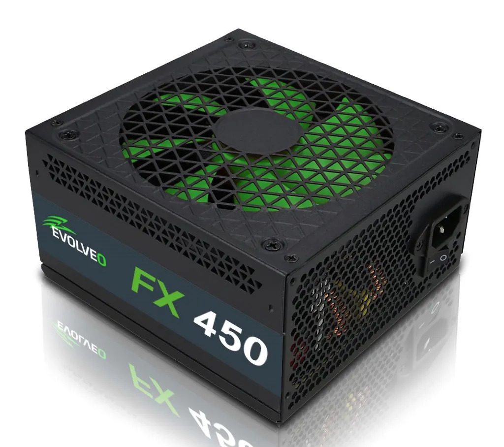 Alimentation silencieuse 14cm EVOLVEO FX 450 450W certifiée 80+ Bulk