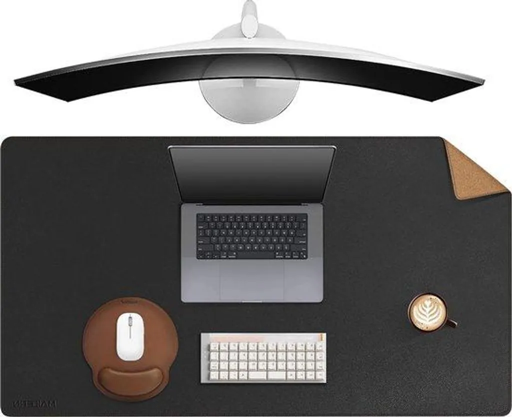 Sous-main de bureau en cuir synthétique XXL réversible pour ordinateur