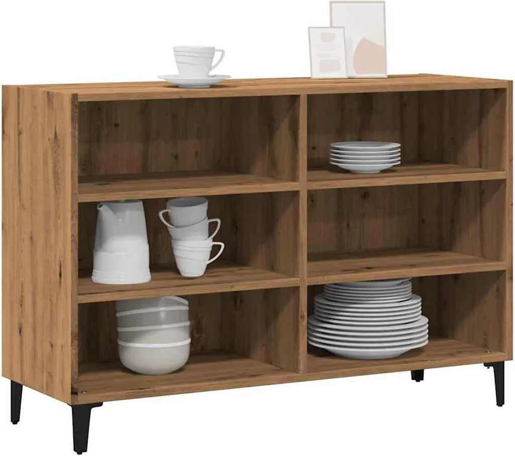 Credenza vetrina in stile elegante Rovere artigianale 103,5x35x70 cm materiale a base di legno - Cassettiere Hommie6458486 1pacco