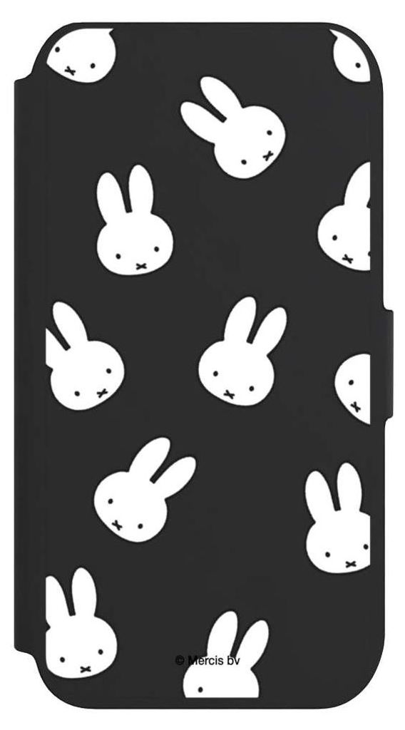 NIVOCASE Klapphülle für Apple iPhone SE (2022) Handyhülle aus Kunst Leder NIVOflip schwarz Muster transparent Miffy