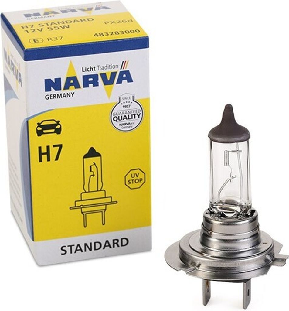 1x NARVA H7 Glühlampe Fernlicht 12V 55W PX26d Halogen 483283000