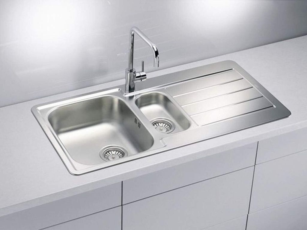 VBChome Einbauspüle mit Hahnloch 980 x 500 mm Edelstahl Produktbild 