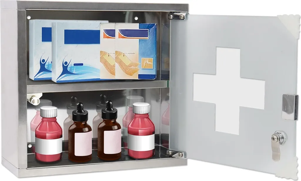 VA-Cerulean Armoire à pharmacie verrouillable 2 niveaux 30x12x30cm