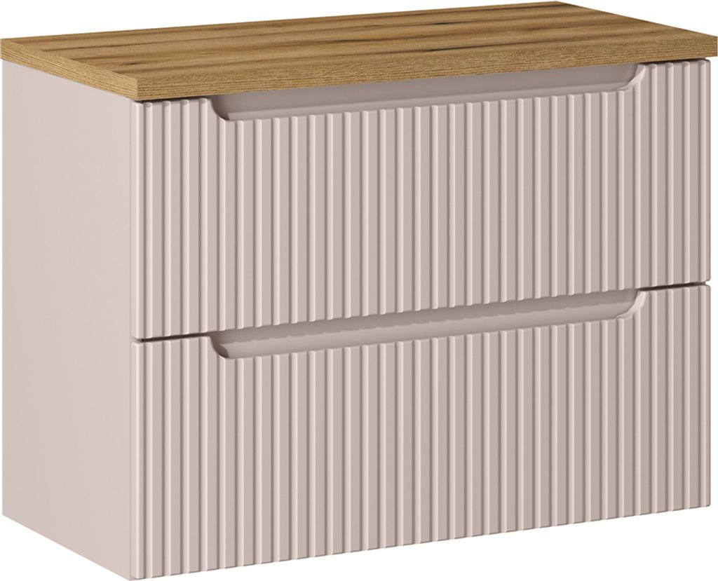 Waschtischunterschrank 80.4cm Riva mit 2 Schubladen, Kaschmir