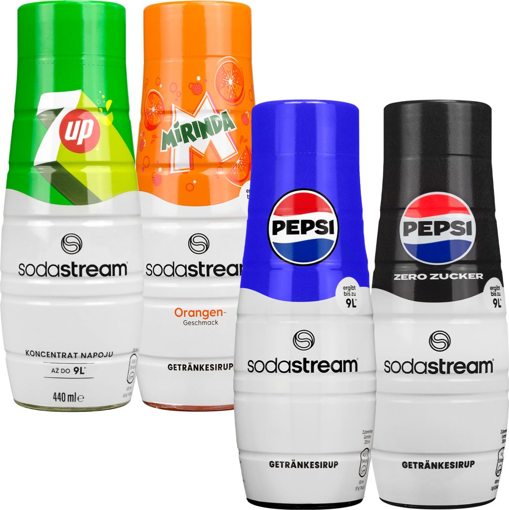 SodaStream Sirup Set 4x440ml Pepsi Pepsi Max Mirinda 7UP Getränkesirup