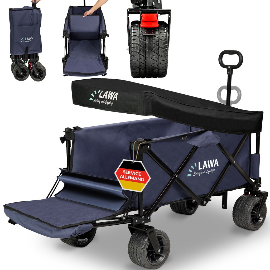 Chariot pliable avec toit capacité de charge 100 kg avec Image du produit 