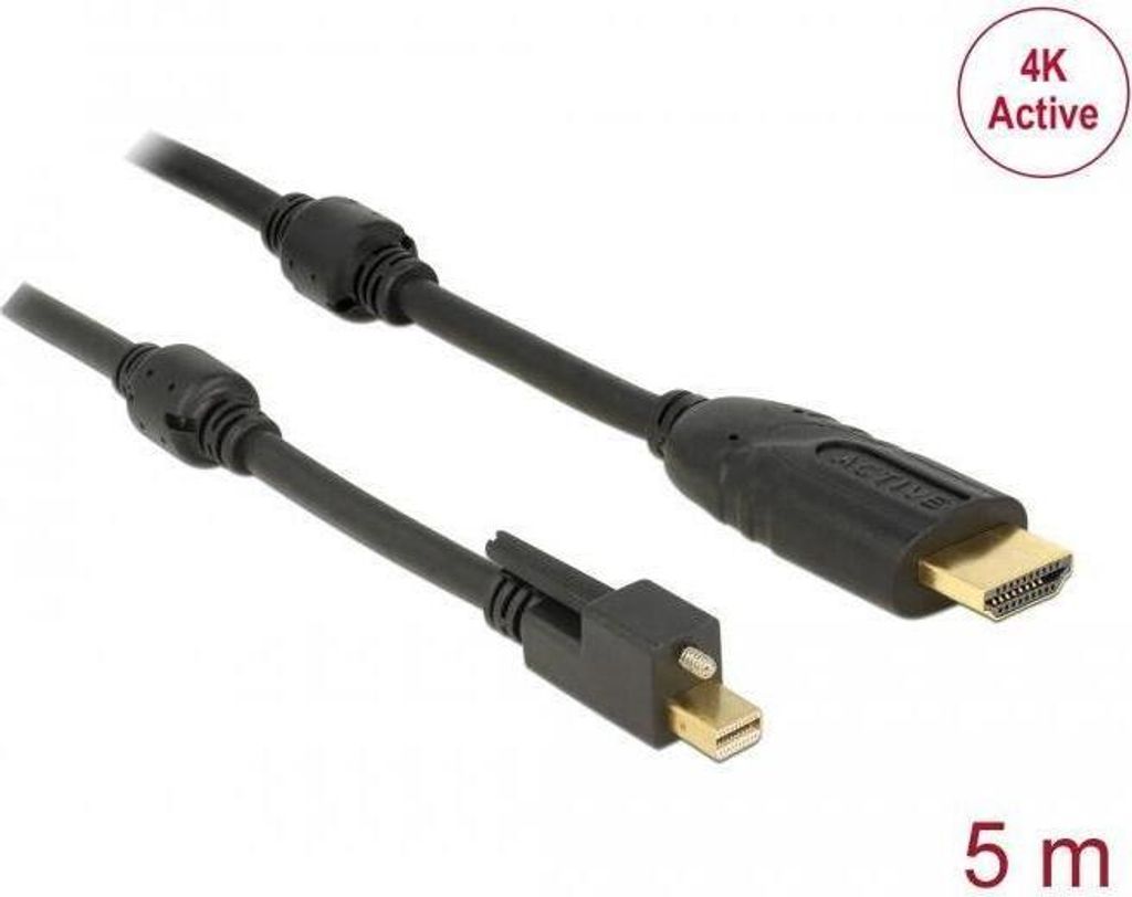 DELOCK Displayport Kabel mini DP -> HDMI St/St 5.00m 4K +Sch