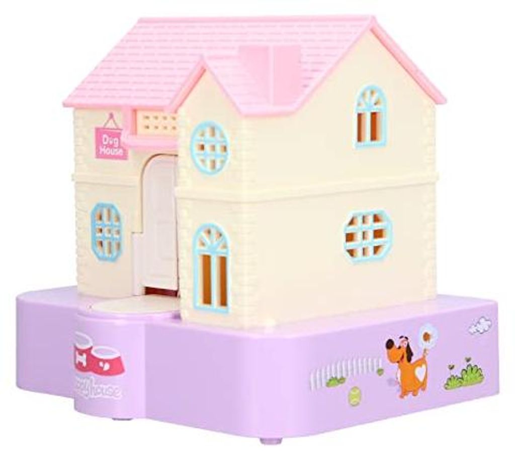 Interaktives Sparschwein für Welpen, Sparschwein mit sanften Musikeffekten, Kunststoff, Spielzeug, Lernmittel (Lila Glückshund)