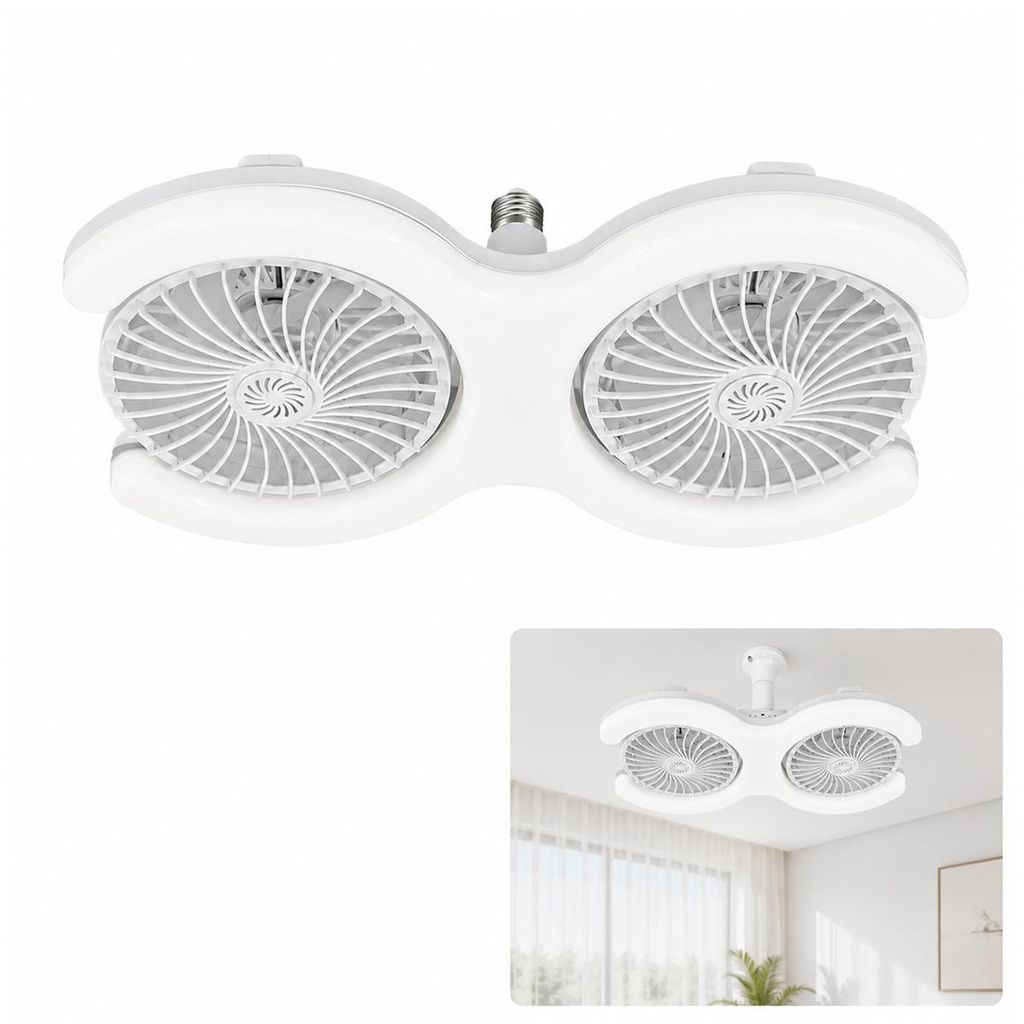 LED Deckenlampe mit Ventilator E27, 60W, 3 Farben dimmbar, Produktbild 