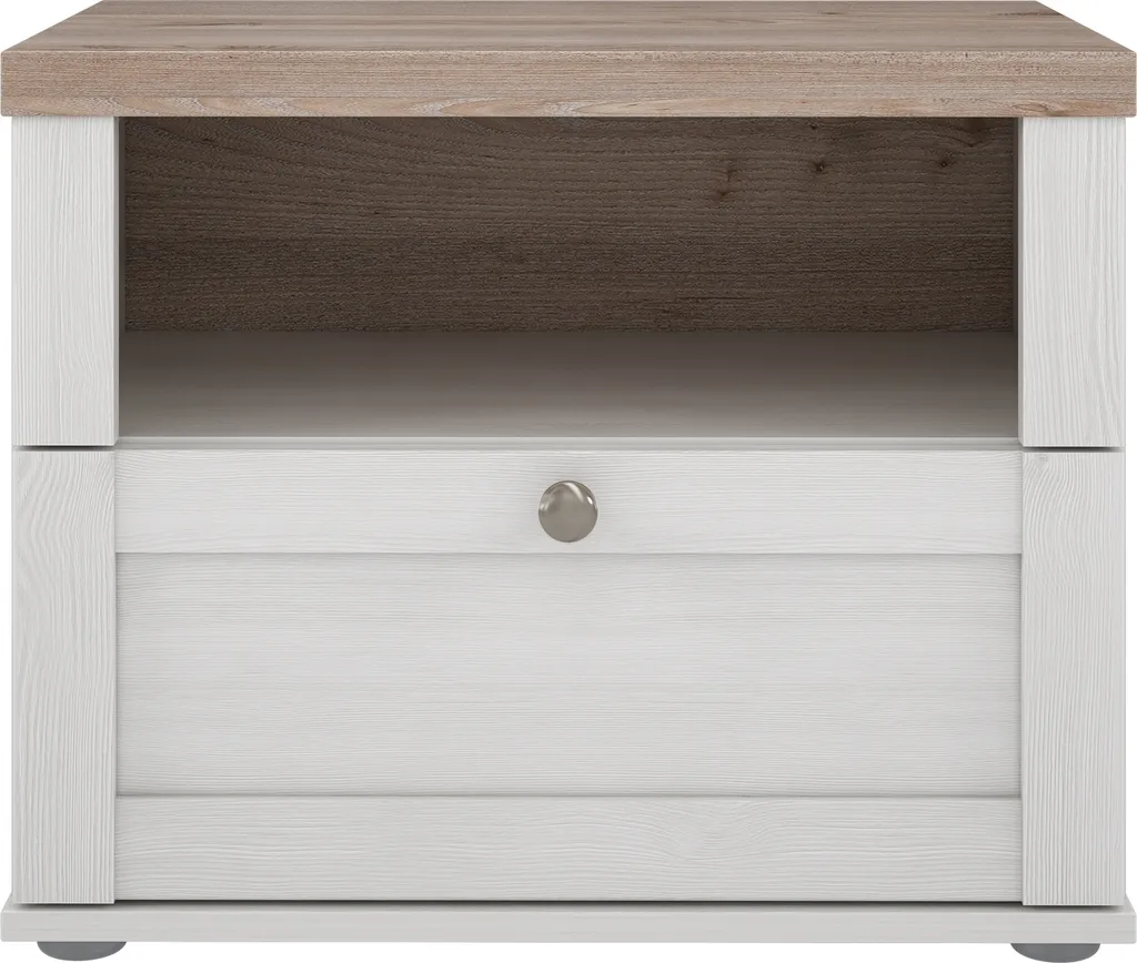 Petit Meuble de Rangement Nuit ILOPPA avec Tiroir et Niche Ouverte