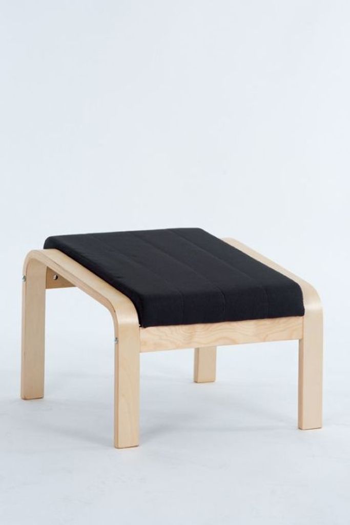 Hocker Siesta Birke Stoff schwarz Produktbild 