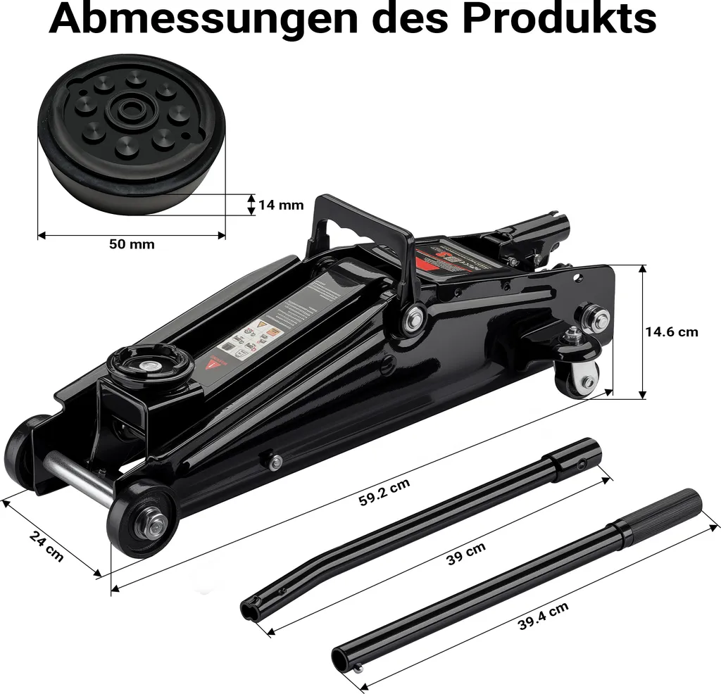 Wiltec Martinetto Idraulico 3t: Cric Professionale per Auto e SUV - 3