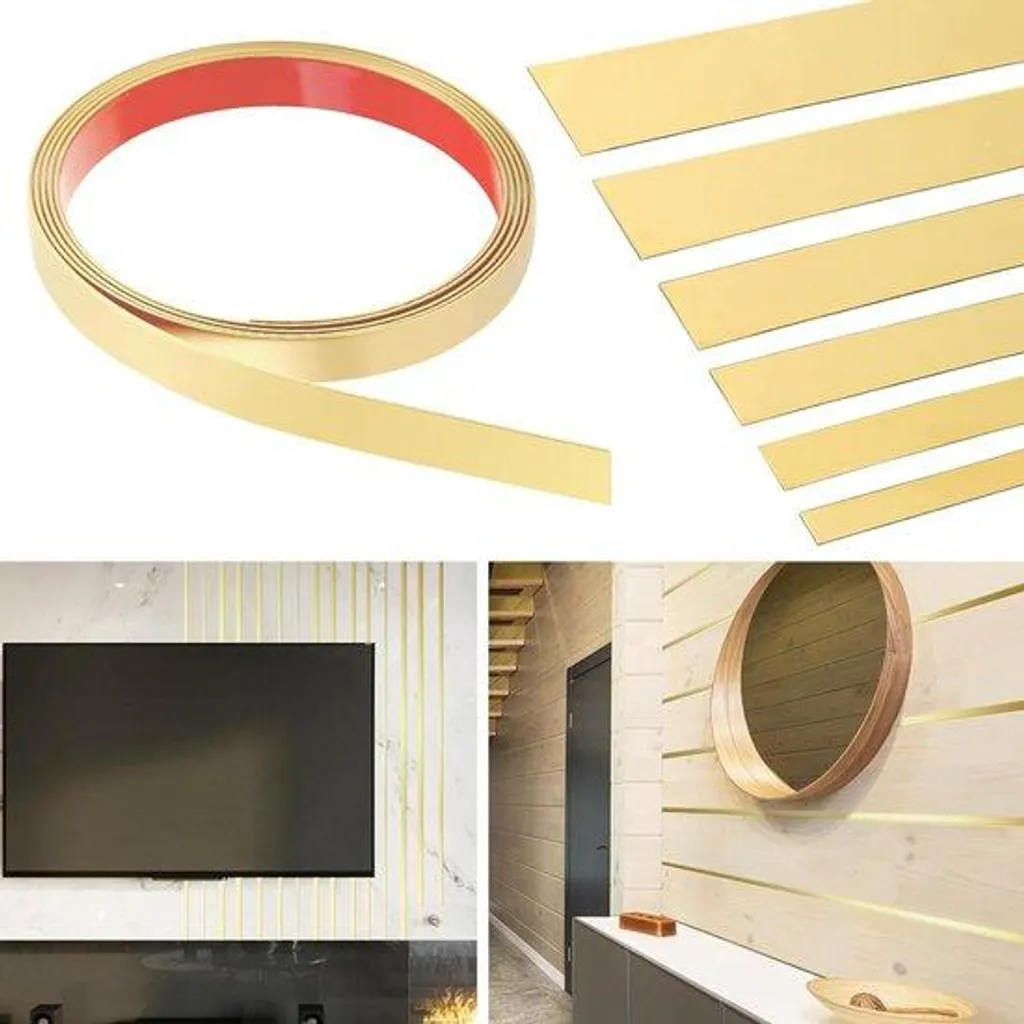 Cimaise adhésive souple dorée de 5m moulure de finition plafond