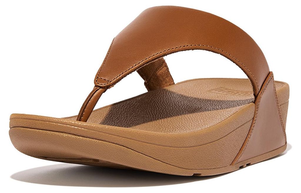 FITFLOP Lulu Lederen Teenslipper - Microwobbleboard-zool Productafbeelding 