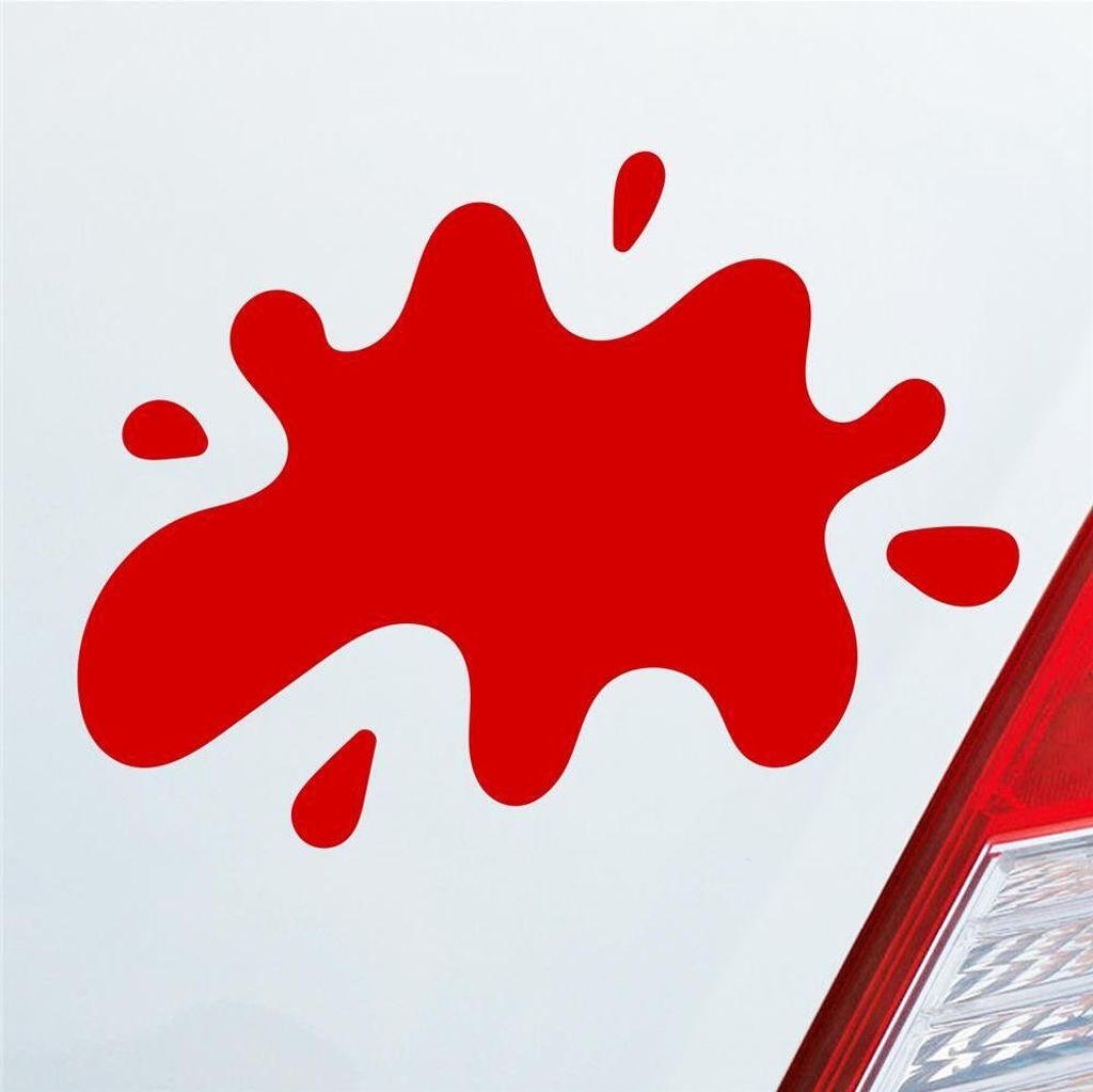 Auto Aufkleber Splash Farbkleks 13x10 cm Rot Sticker Heckscheibenaufkleber