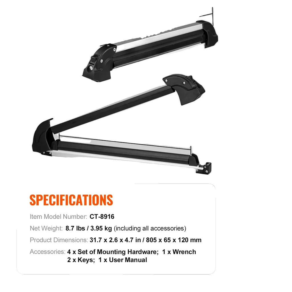 Porte-skis et snowboards VEVOR 31,7 pouces pour 6 paires de skis 6x4