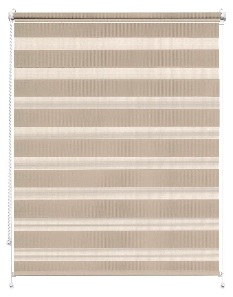 Doppelrollo Klemmfix ohne Bohren – Beige – 100 cm Breite, 150 cm Höhe – Duo Rollo für Innenräume, Sichtschutz Fensterrollo mit Lichtreguli...