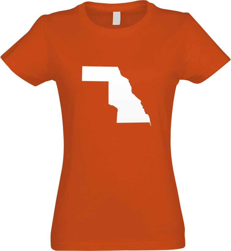 Kiwistar - T-Shirt tailliert - Damen - orange - Westsahara Umriss Kontur - mit Motiv Bedruckt - Funshirt Design - Sport - Freizeit - Damen - S