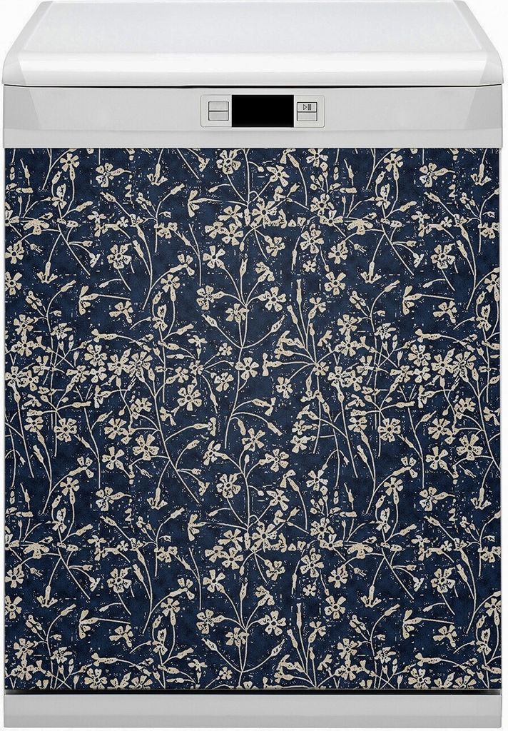 Küche Magnet für Spülmaschine Abwaschbar 60x80 cm Geschirrspüle - Blumenmuster