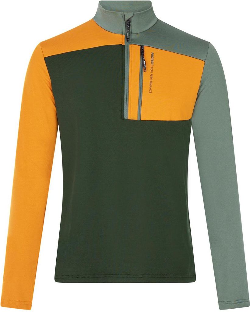 Protest PRTDraw 1/4 zip active top orange/grün XXL
